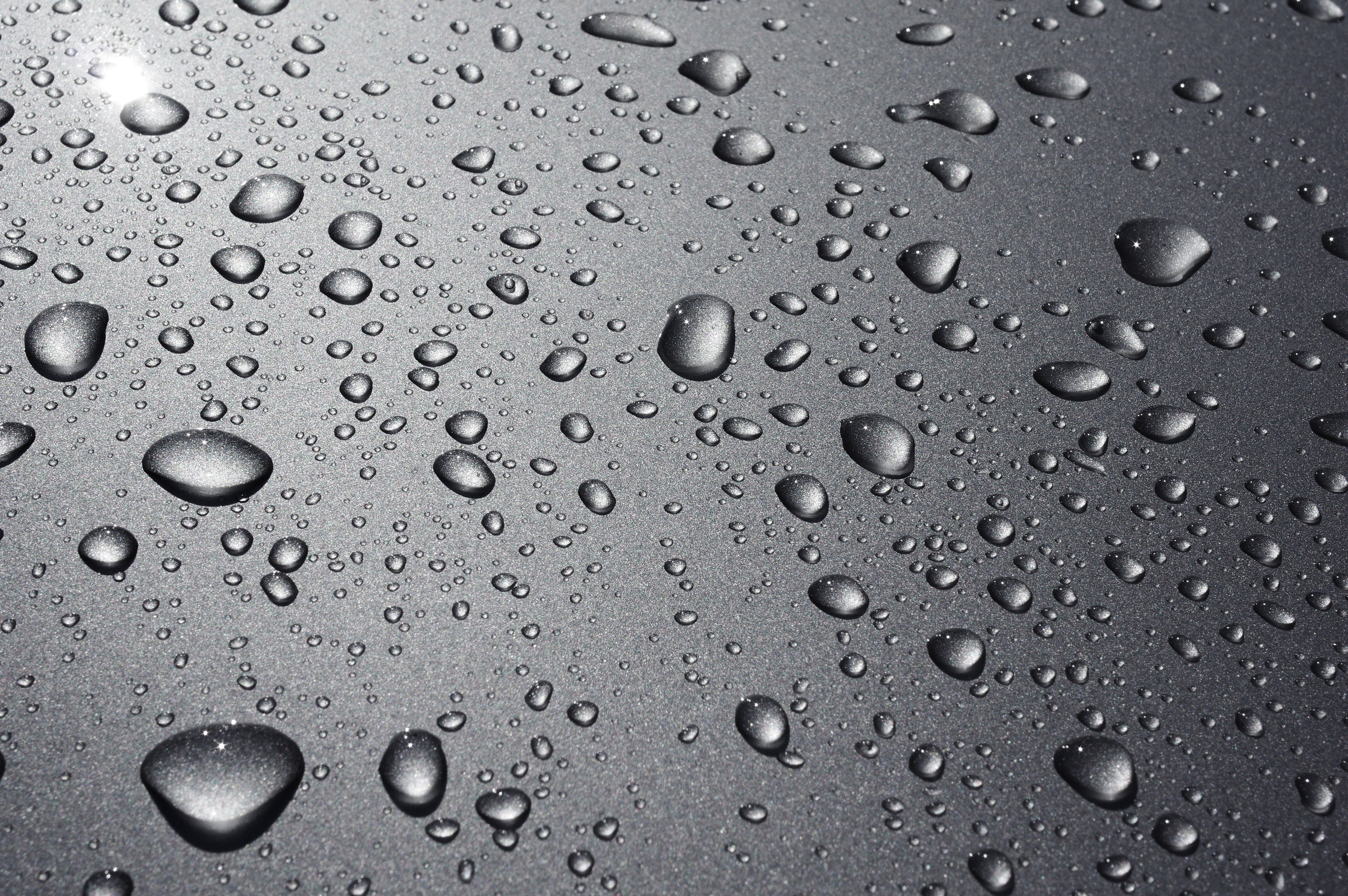 Raindrops on Gray Background